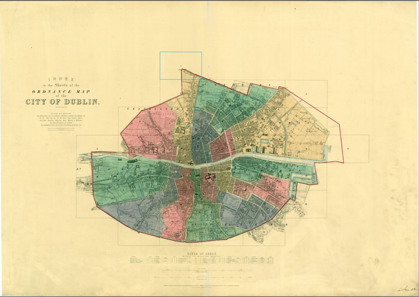 Ordnance Survey map of Dublin, 1848