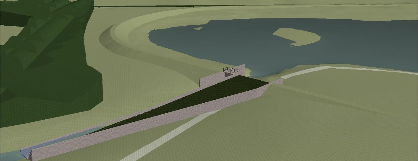 The proposed Tymon flood storage embankment (Option 2). Figure 4-2, EIAR Volume 2 main report. From the environmental impact assessment report for the River Poddle Flood Alleviation Scheme (An Bord Pleanála case 306725).