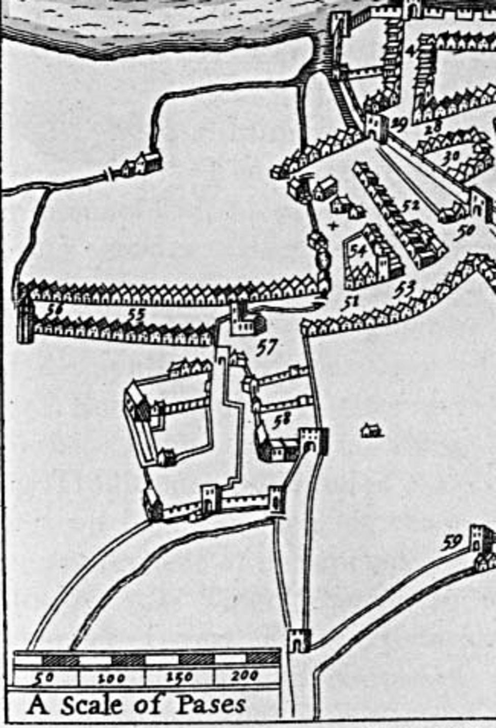 St Thomas’s Abbey on an early map of Dublin